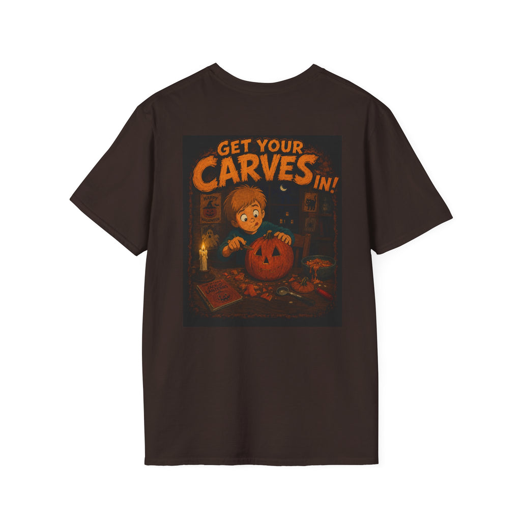 Get Your Carves In Graphic T-Shirt - Kaos Halloween T-Shirt