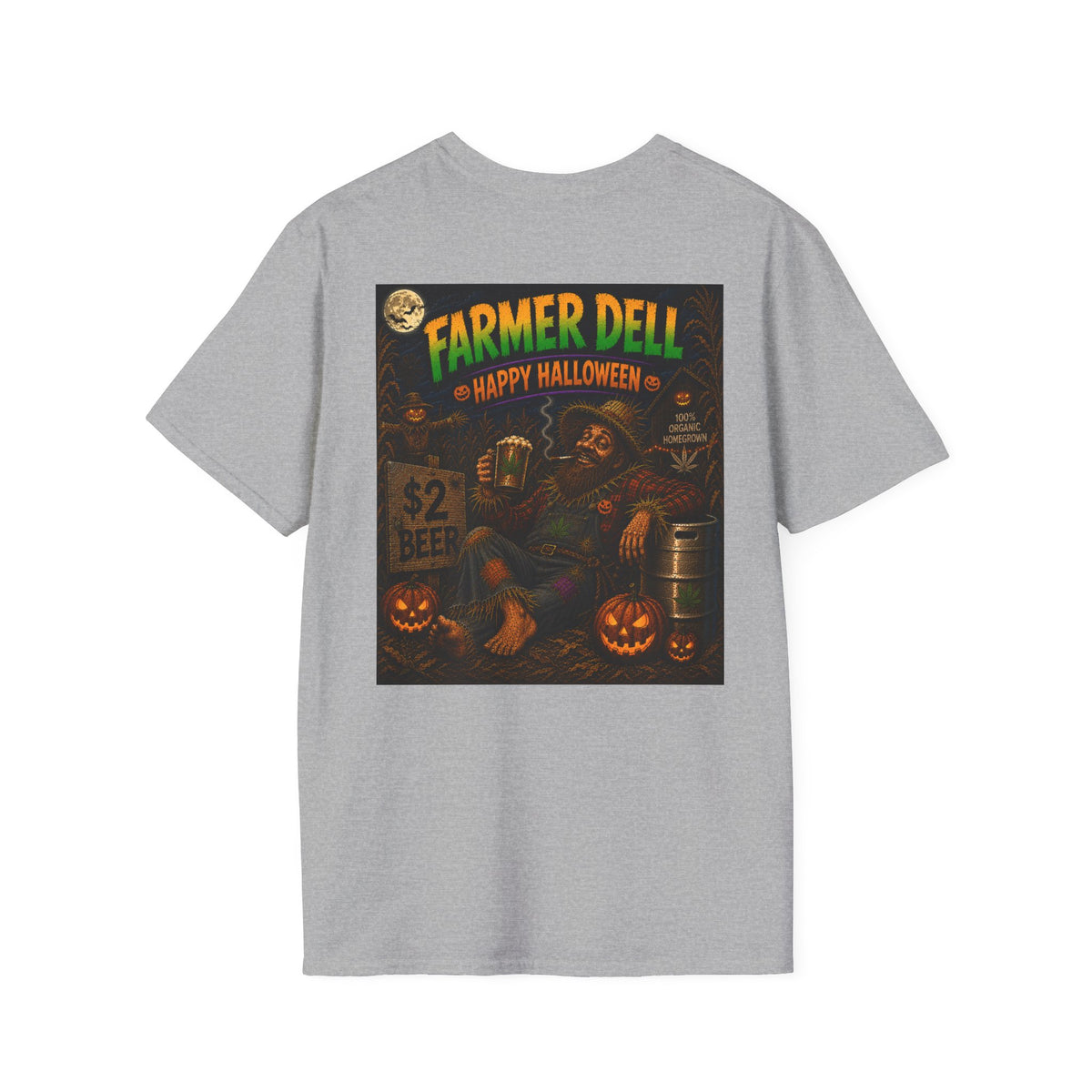 Farmer Dell Scarecrow Vintage Halloween T-Shirt - Homegrown Graphic T-Shirt