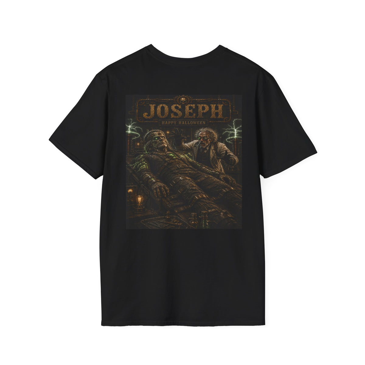 Joseph Frankenstein Vintage Halloween T-Shirt — Blood & Steam Graphic T-Shirt