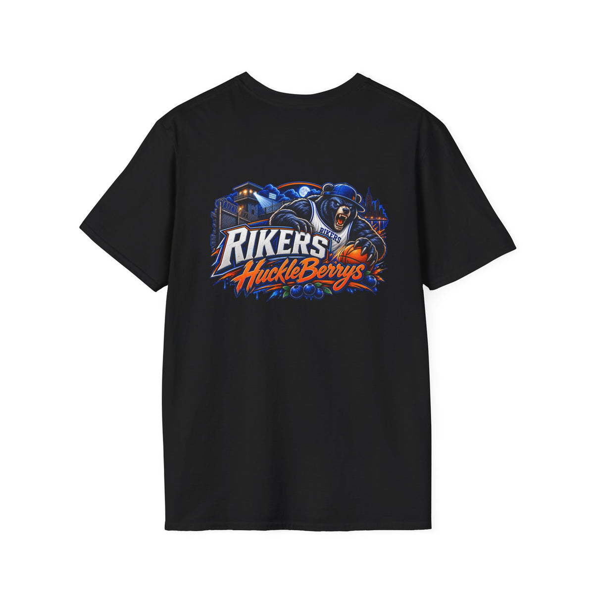 Rikers Huckleberrys Basketball Graphic T-Shirt-vintage basketball tee-retro basketball shirt-graphic basketball t-shirt-hard time jerseys