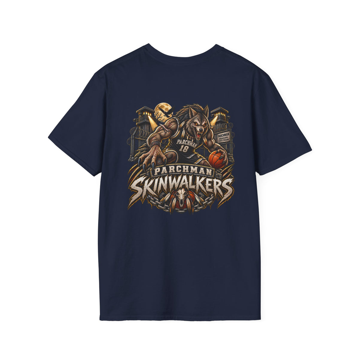 Skinwalkers Basketball T-Shirt-Parchman Skinwalkers Graphic T-Shirt-tee-shirt-basketball shirt-basketball fan gift-vintage basketball tee-retro shirt-team t-shirt-basketball graphic t-shirt