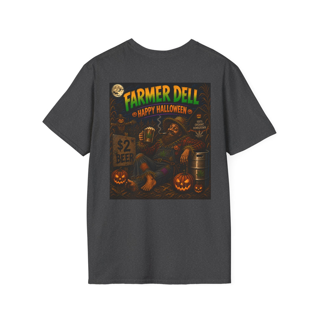 Farmer Dell Scarecrow Vintage Halloween T-Shirt - Homegrown Graphic T-Shirt