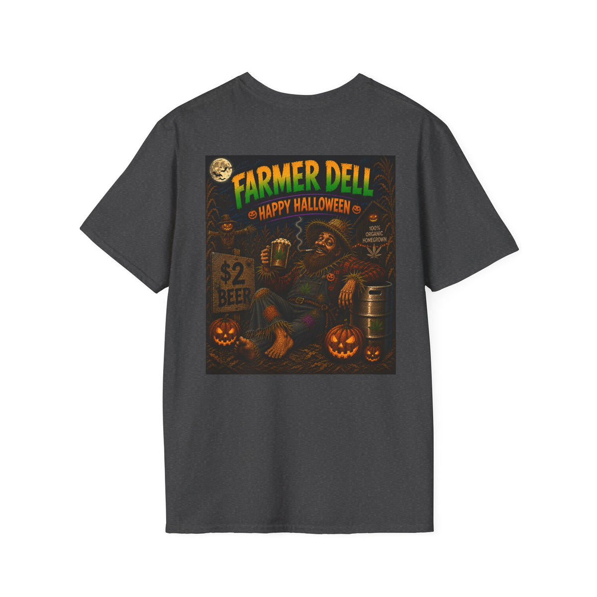 Farmer Dell Scarecrow Vintage Halloween T-Shirt - Homegrown Graphic T-Shirt