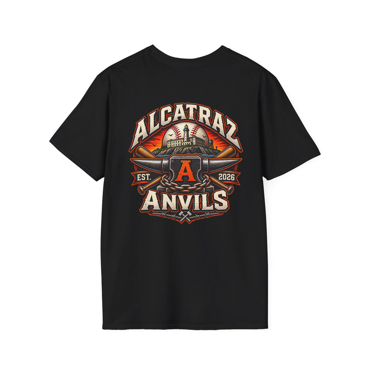 Alcatraz Anvils Baseball T-Shirt - Hard Time Jerseys Baseball